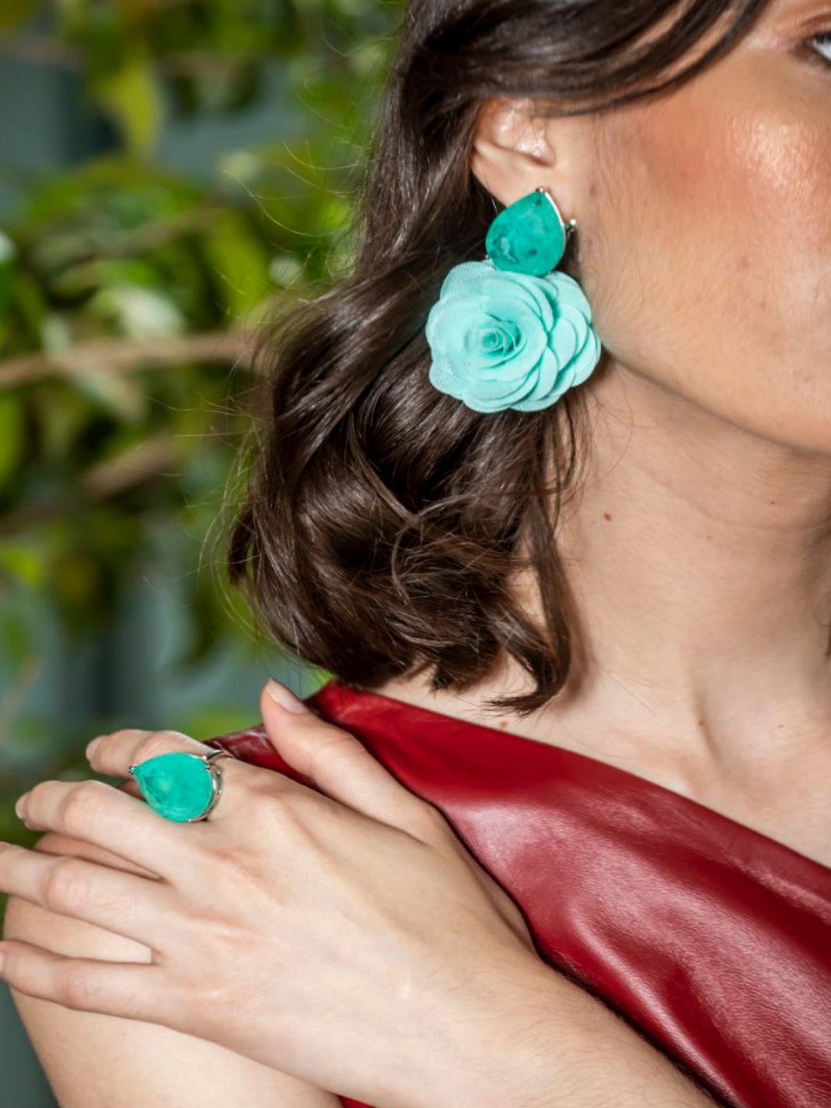 Fabric Flower Earring