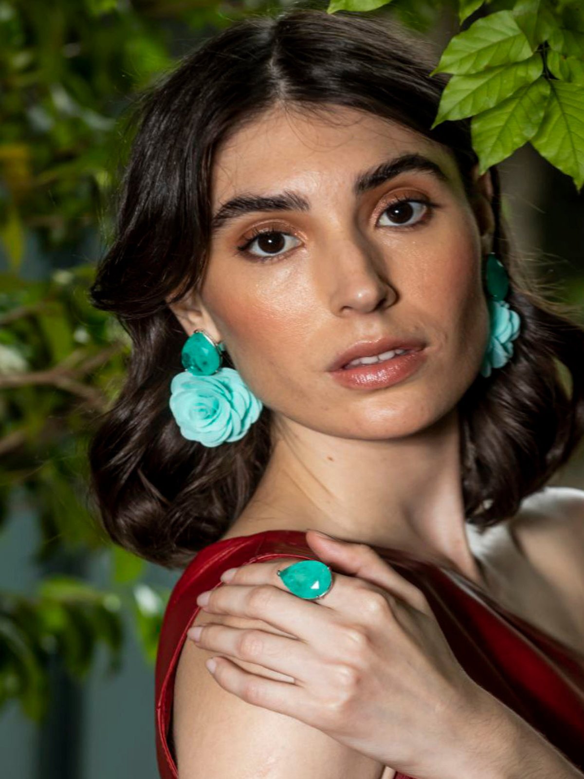 Fabric Flower Earring