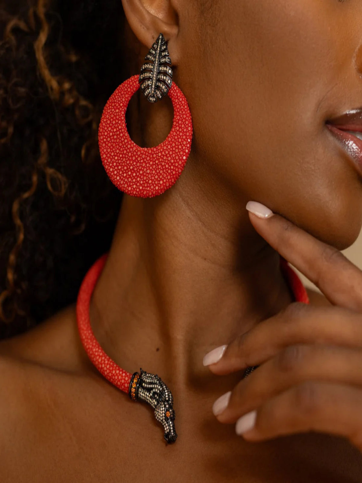 Bracelete Galuchat Cheval Coral
