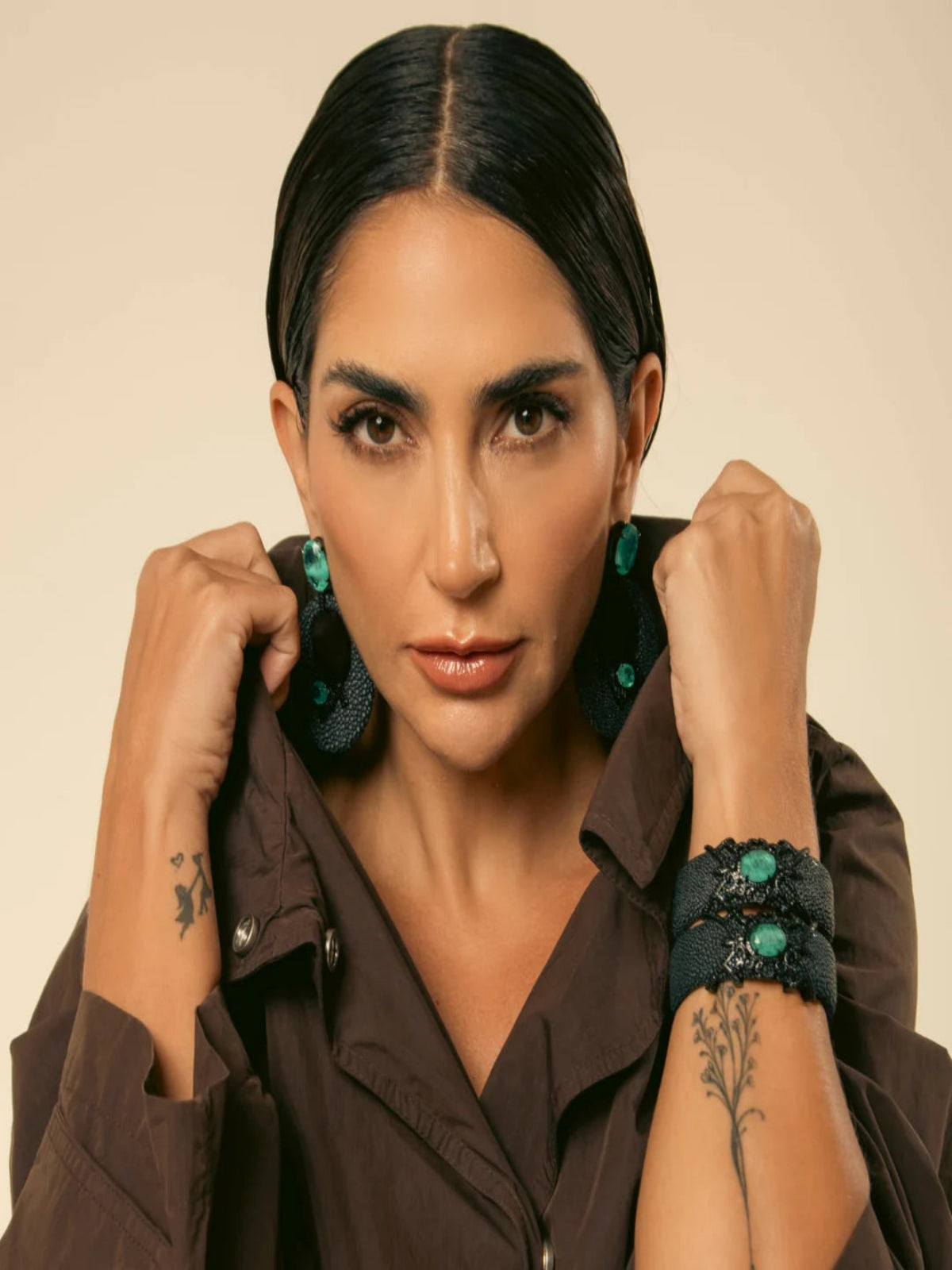 Bracelete Galuchat Amsterdã Olive