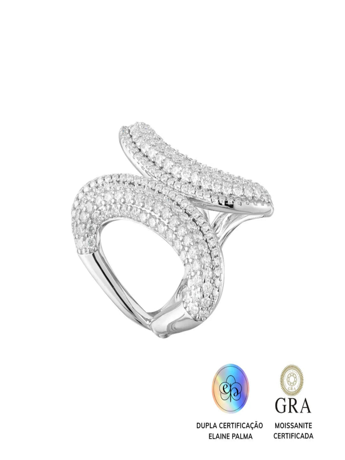 Anel Conexão Glam Moissanite 2.12 ct Aro 17