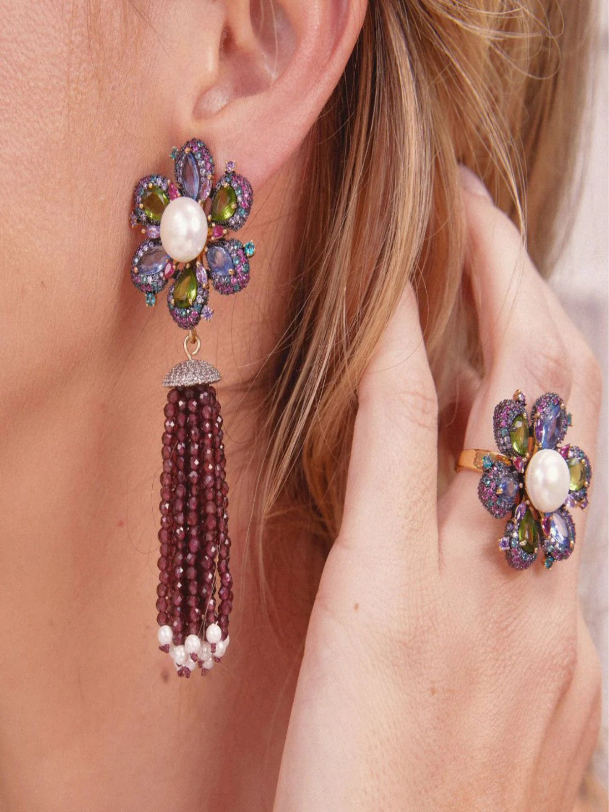 Anel Flor Ninfas- Ajustável