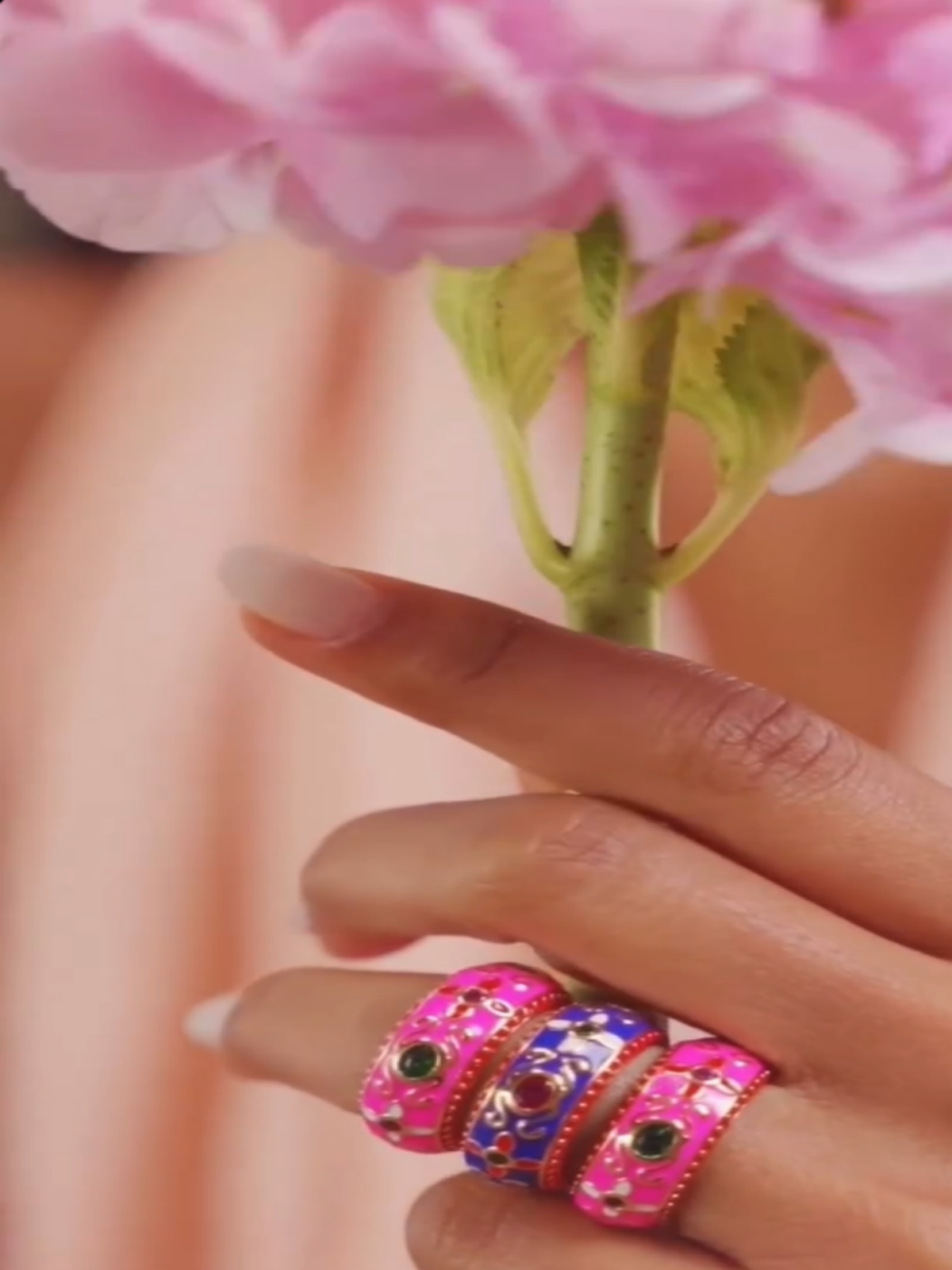 Anel Boho Pink