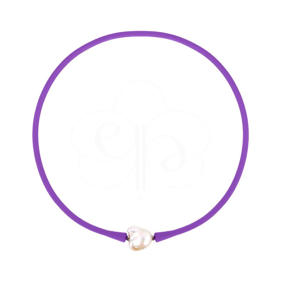 Colar Choker Neoprene Pérola Barroca Roxa