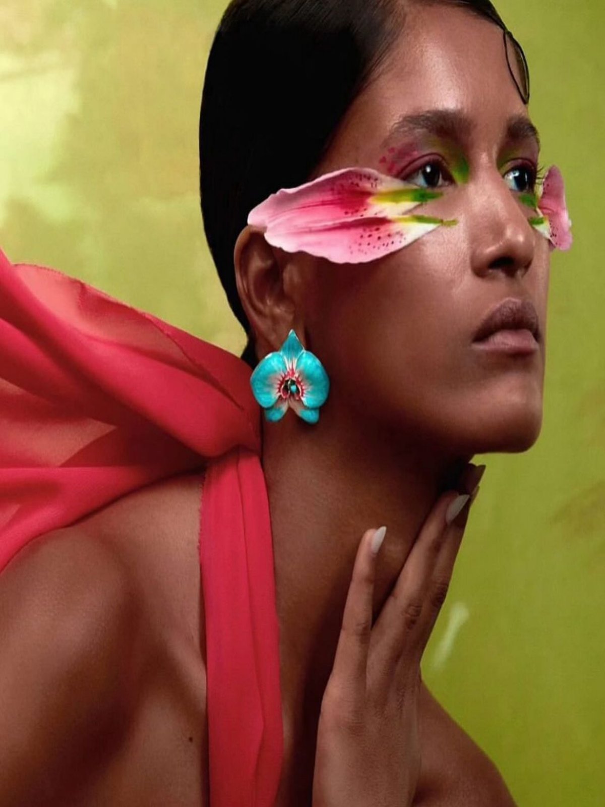 Pendiente Orquídea Esmalte Colores