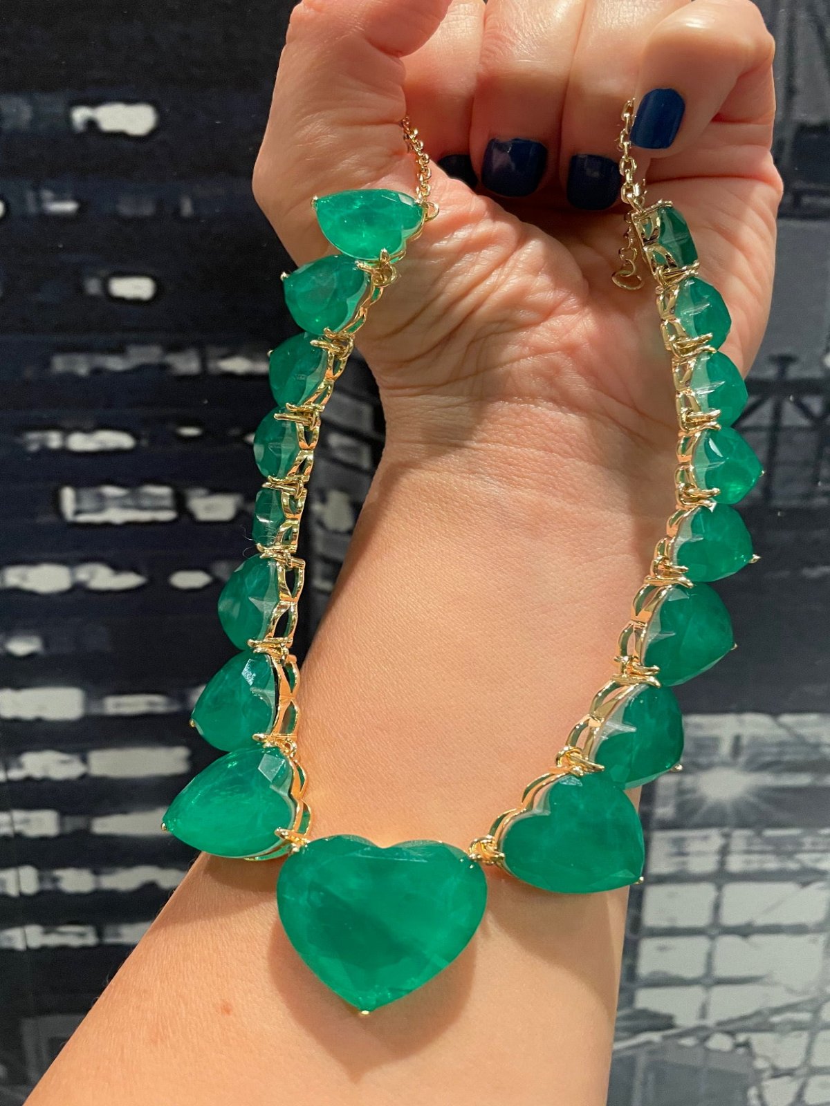 Colar Coração Esmeralda