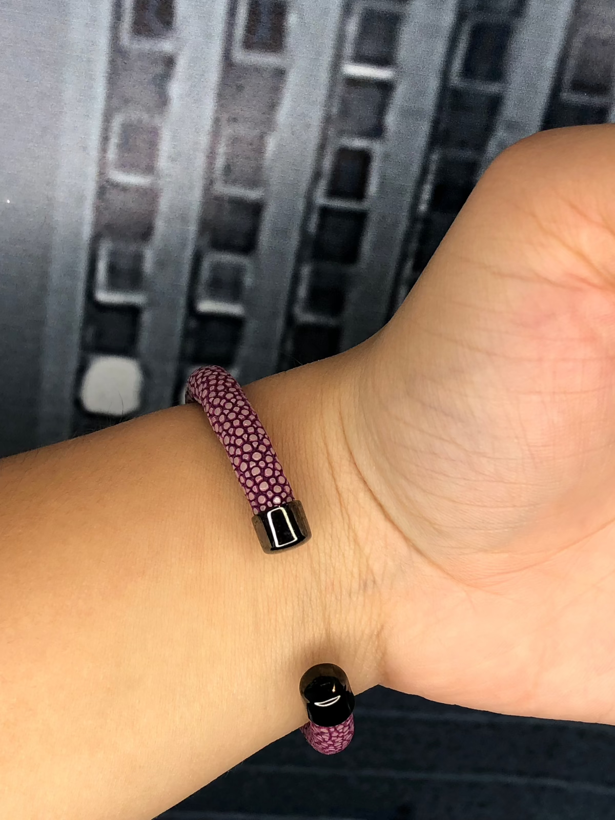 Bracelete Galuchat Coraçao