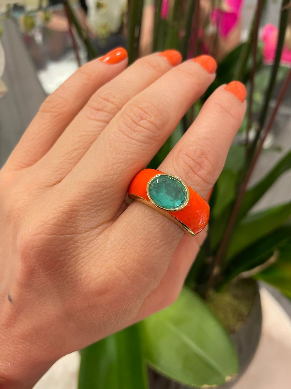 Orange Oval Ring
