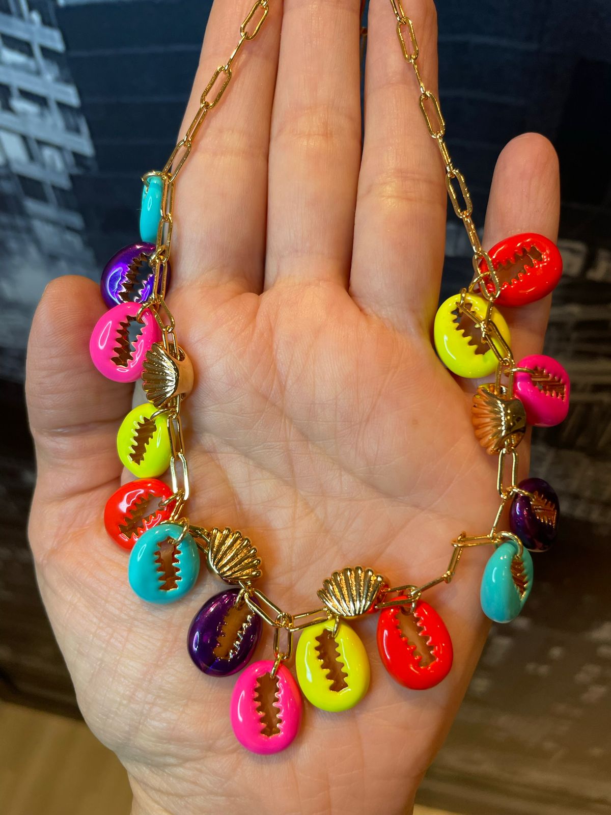 Colar Búzios Rainbow Colors