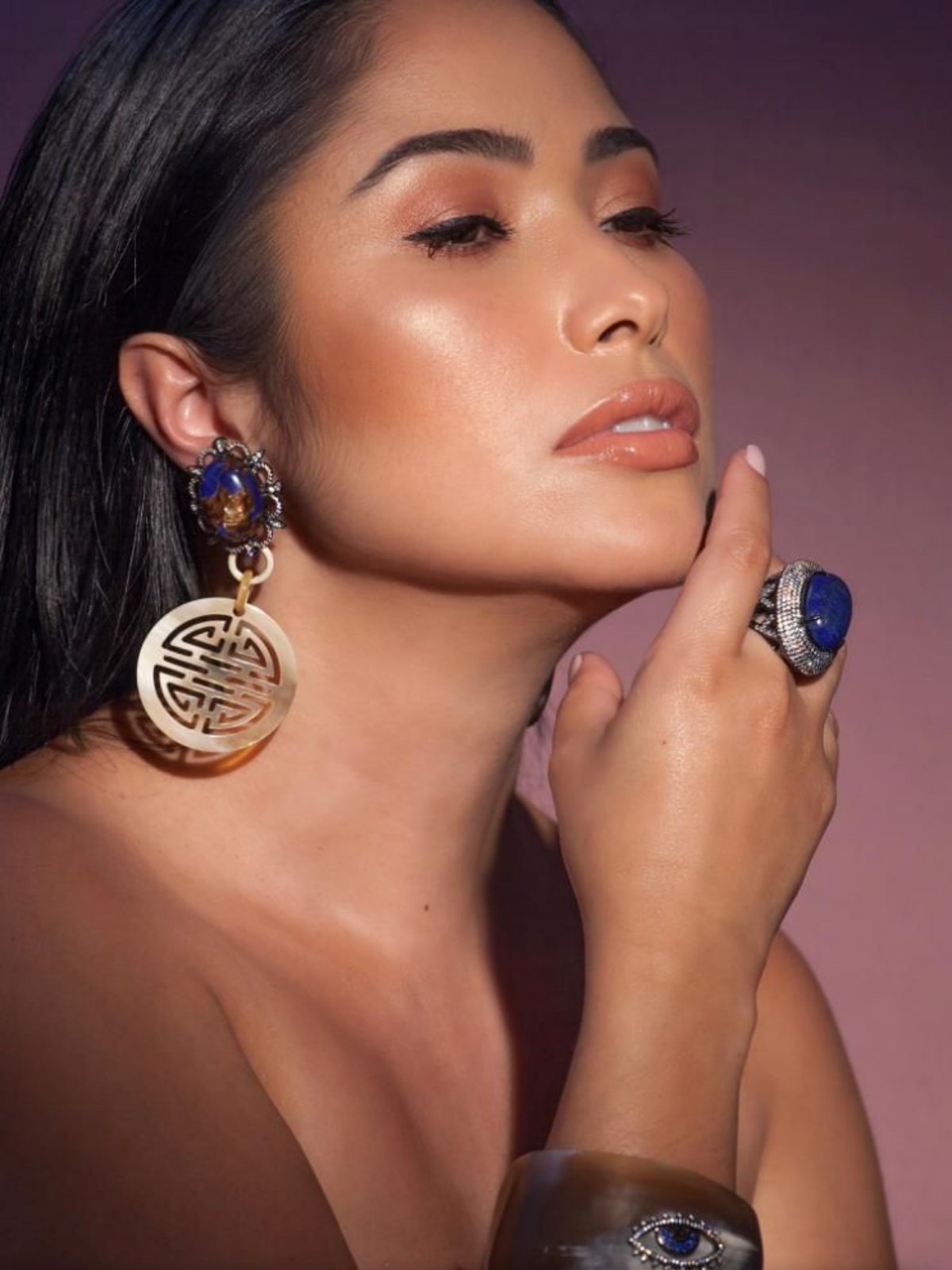 Brinco Horn Lápis-Lazúli