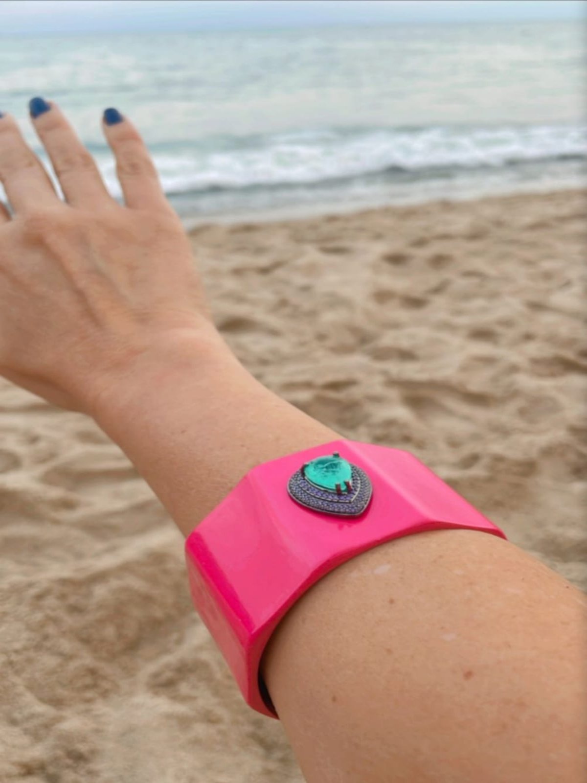 Bracelete Horn Lacquer Rosa