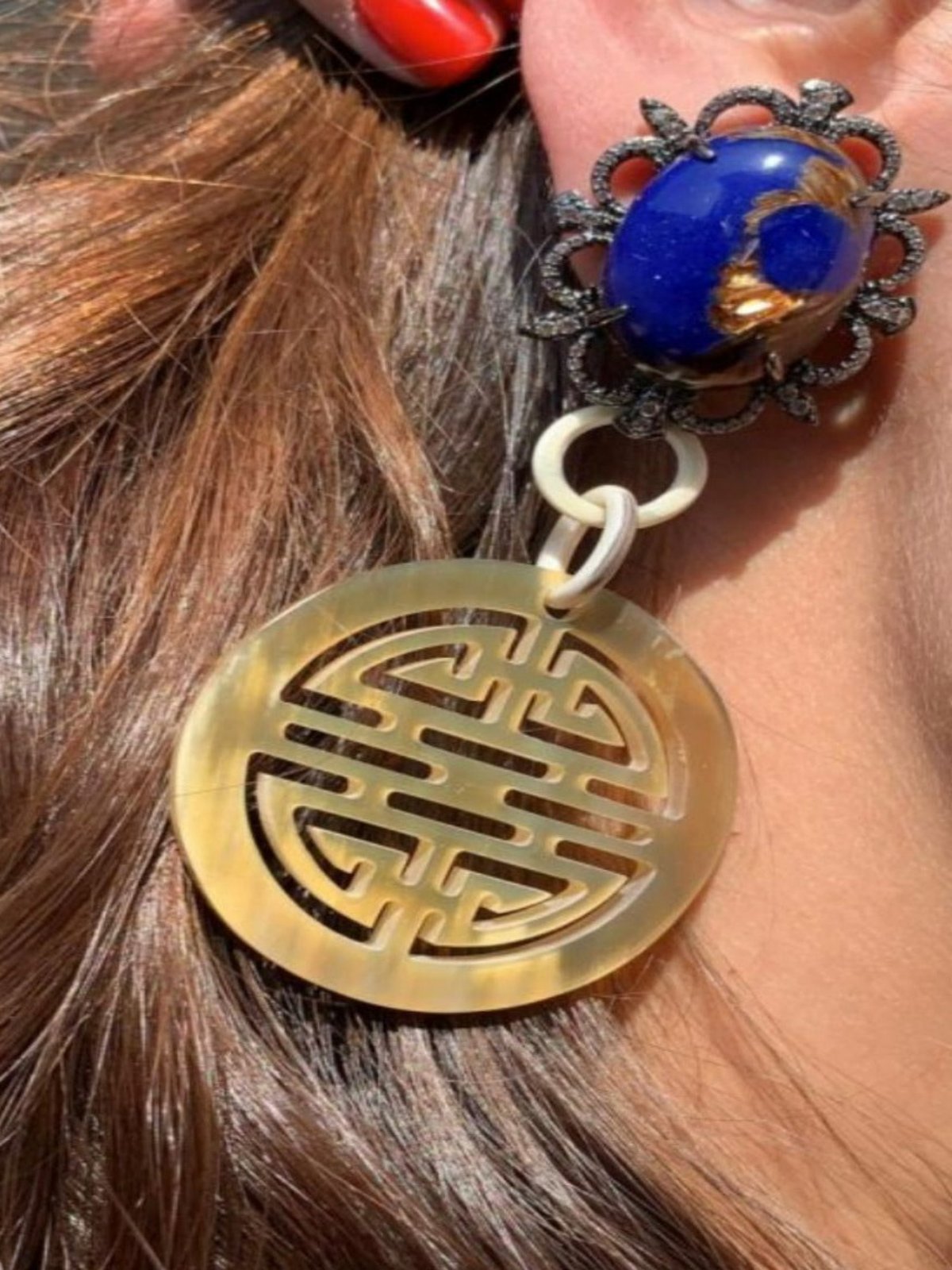 Brinco Horn Lápis-Lazúli