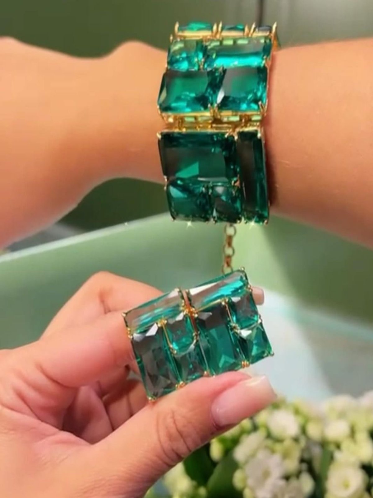 Brinco Cristal Esmeralda