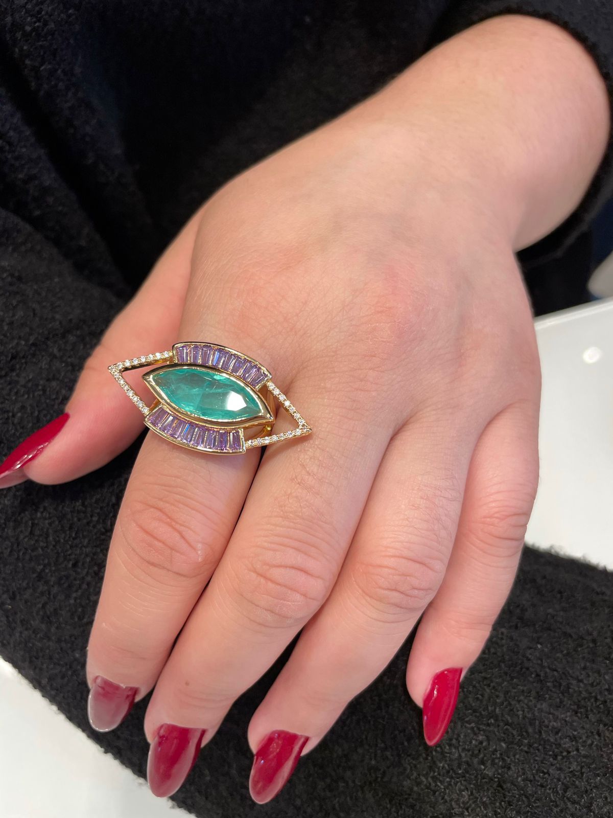 Anel Olho Grego Ajustável