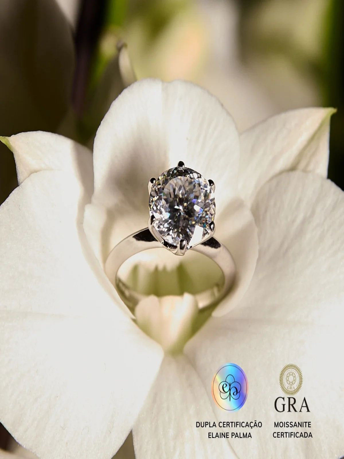 Anel Solitário Glam Soul Moissanite 5 ct