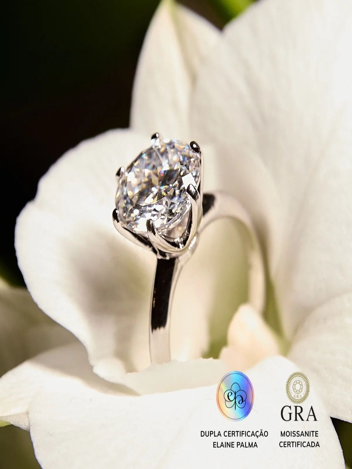 Anel Solitário Glam Soul Moissanite 5 ct