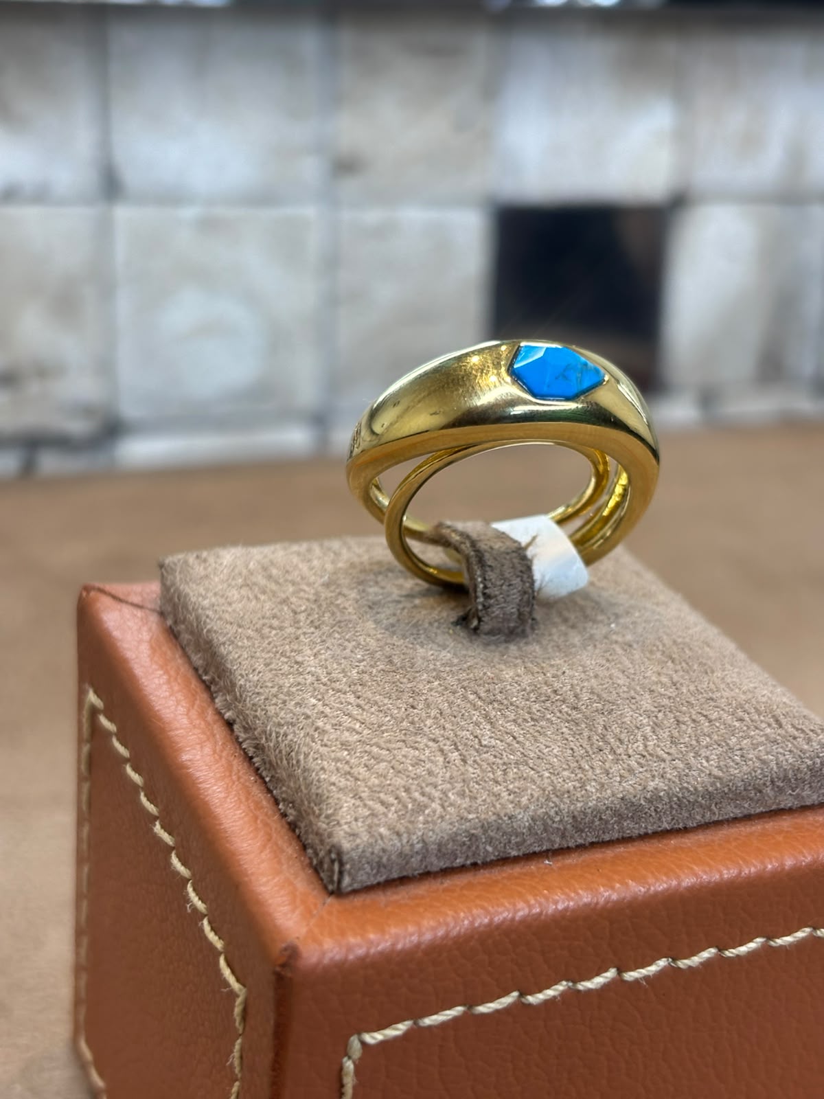 Anel Oceano Dourado - Aro 19