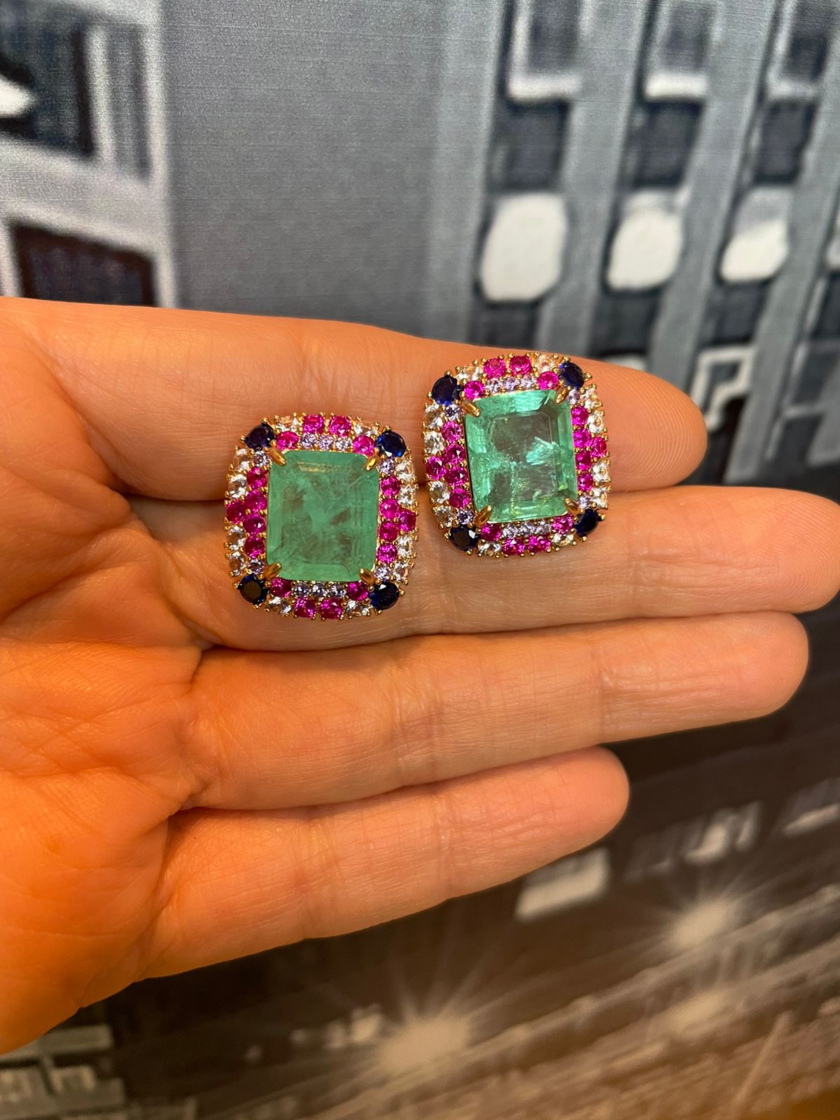 Colorful Zirconia Earring