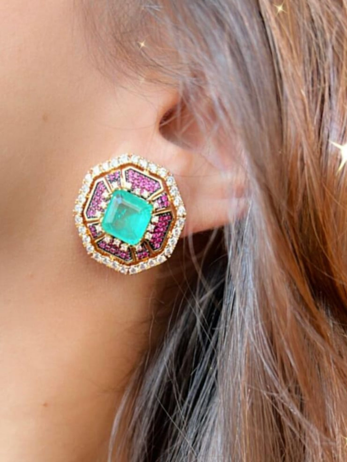 Brinco Aurora Octogonal