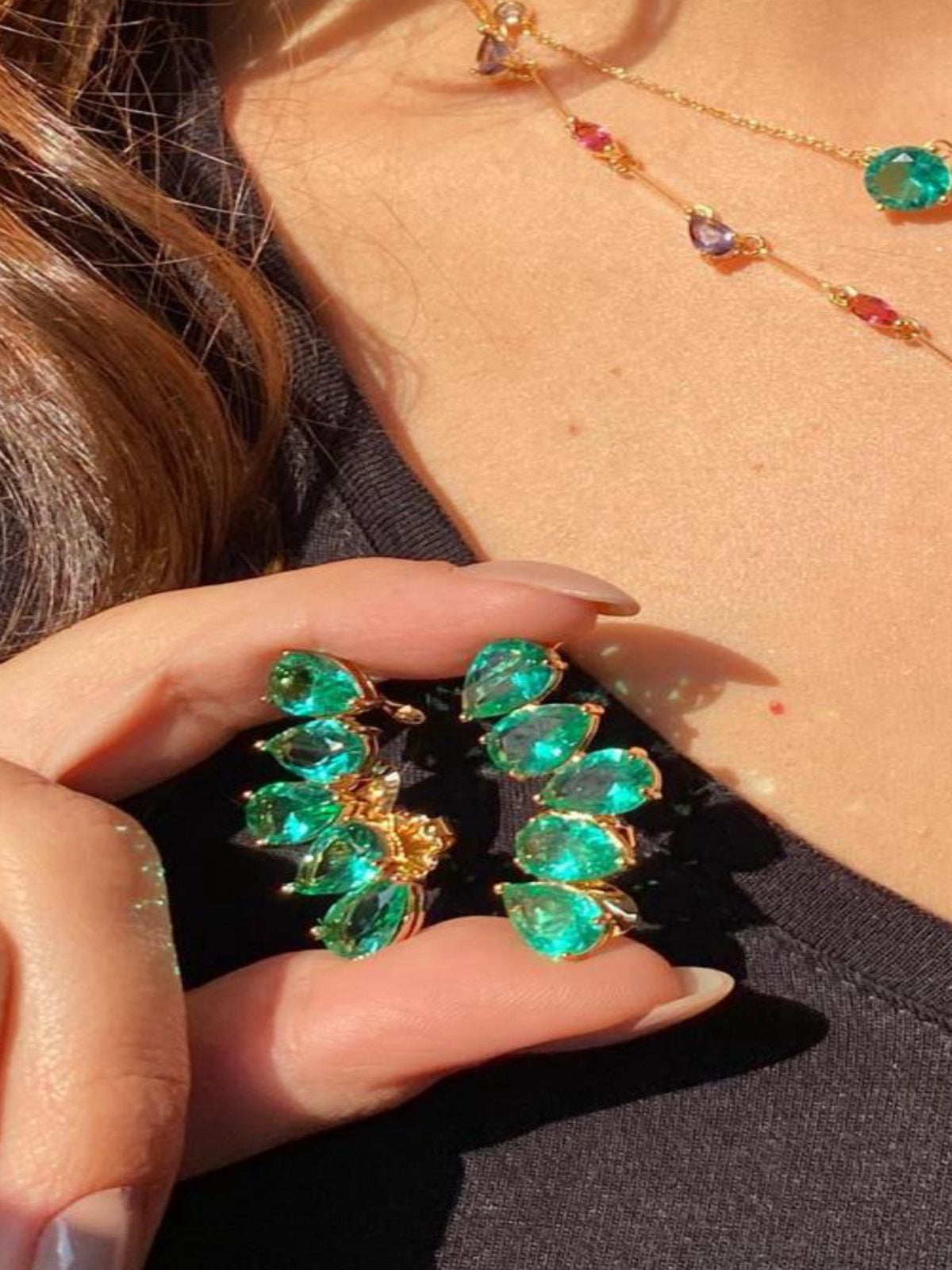 Brinco Ear-Cuff Esmeralda