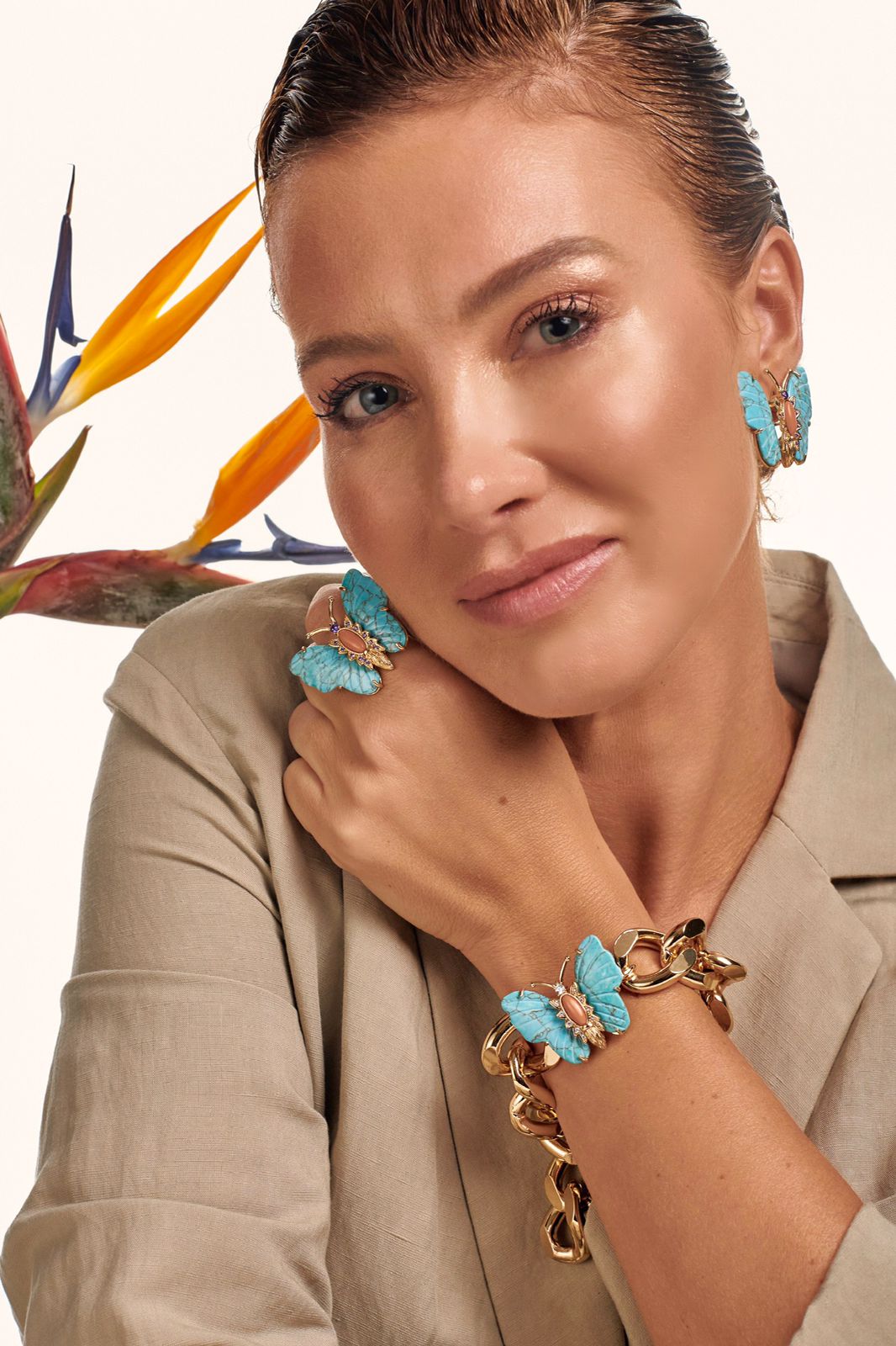 Anillo Mariposa Turquesa 