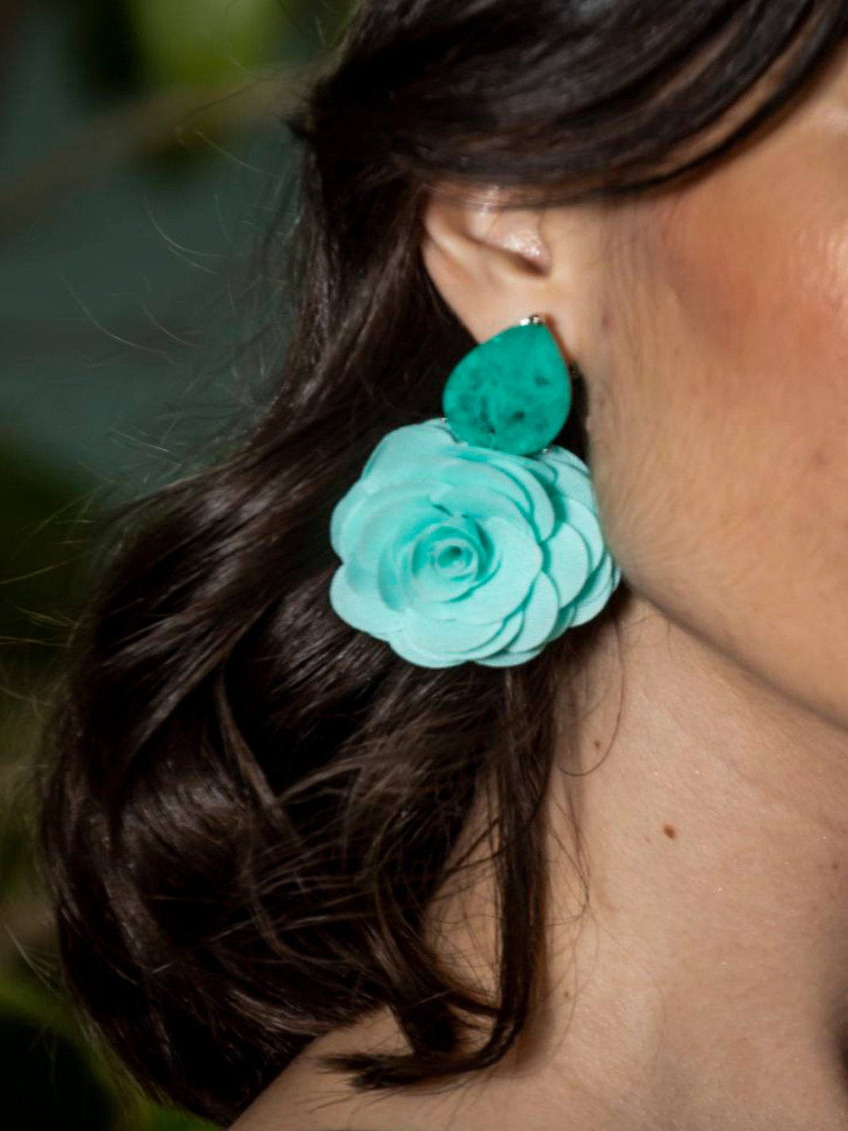 Fabric Flower Earring