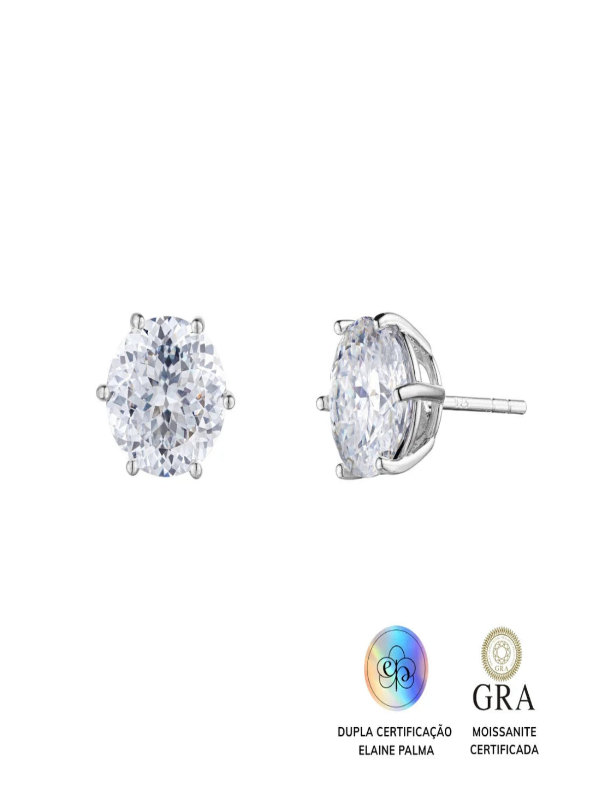 Brinco Solitário Glam Soul Moissanite 2 ct