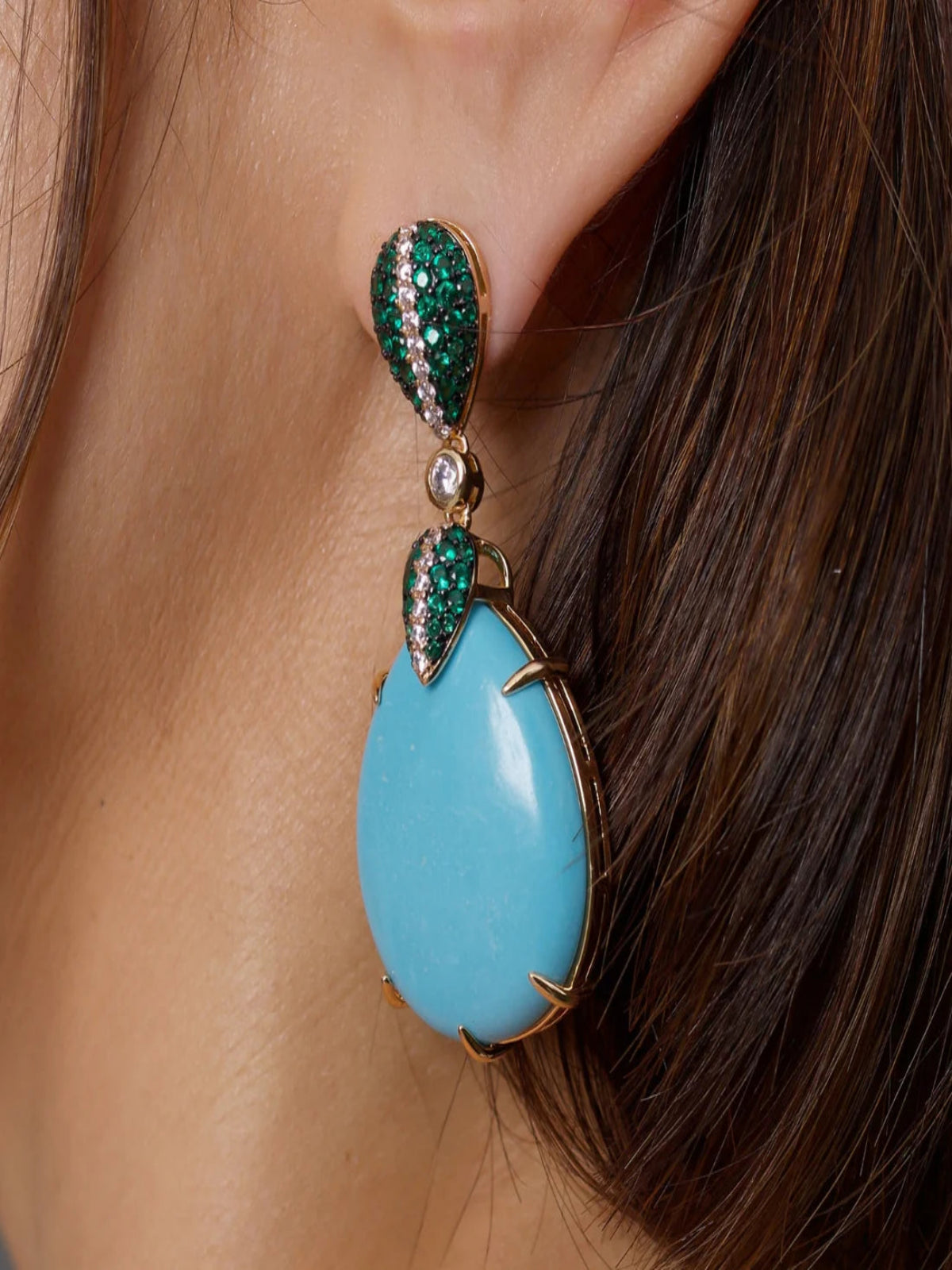 Brinco Passagem Turquesa