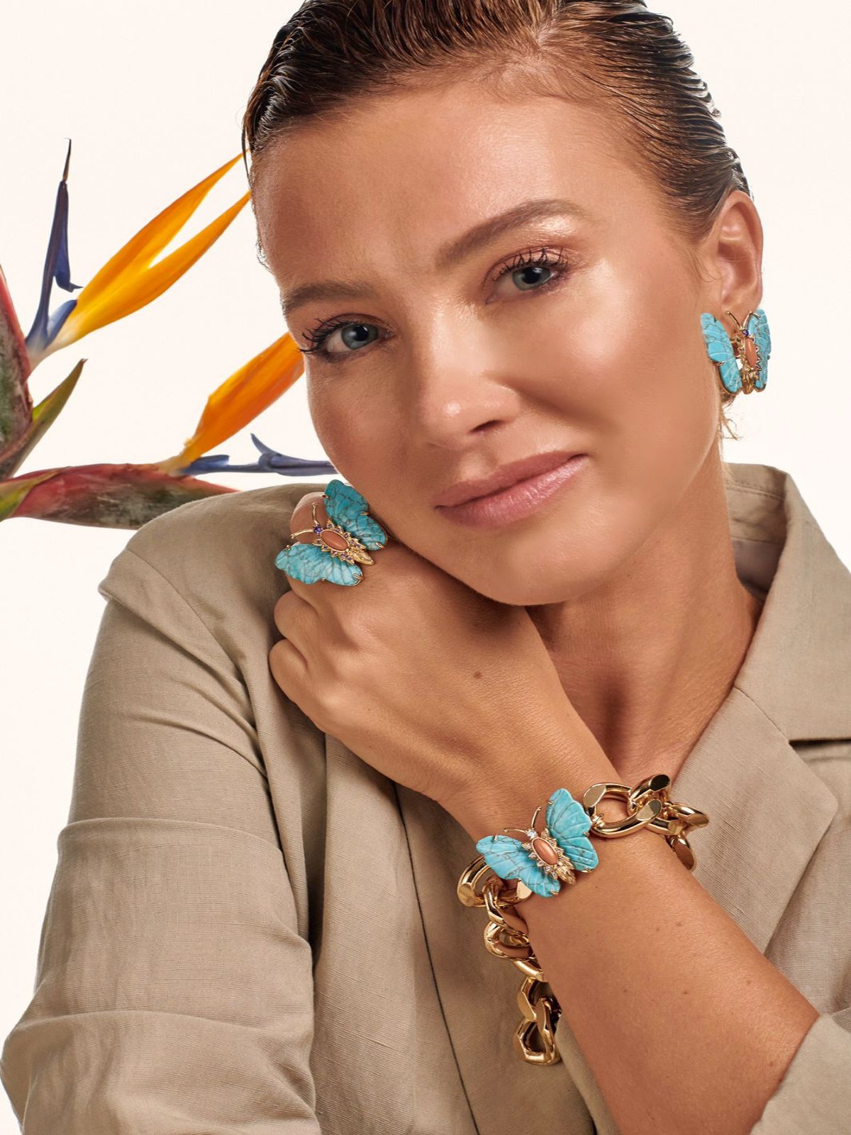 Anel Butterfly Turquesa