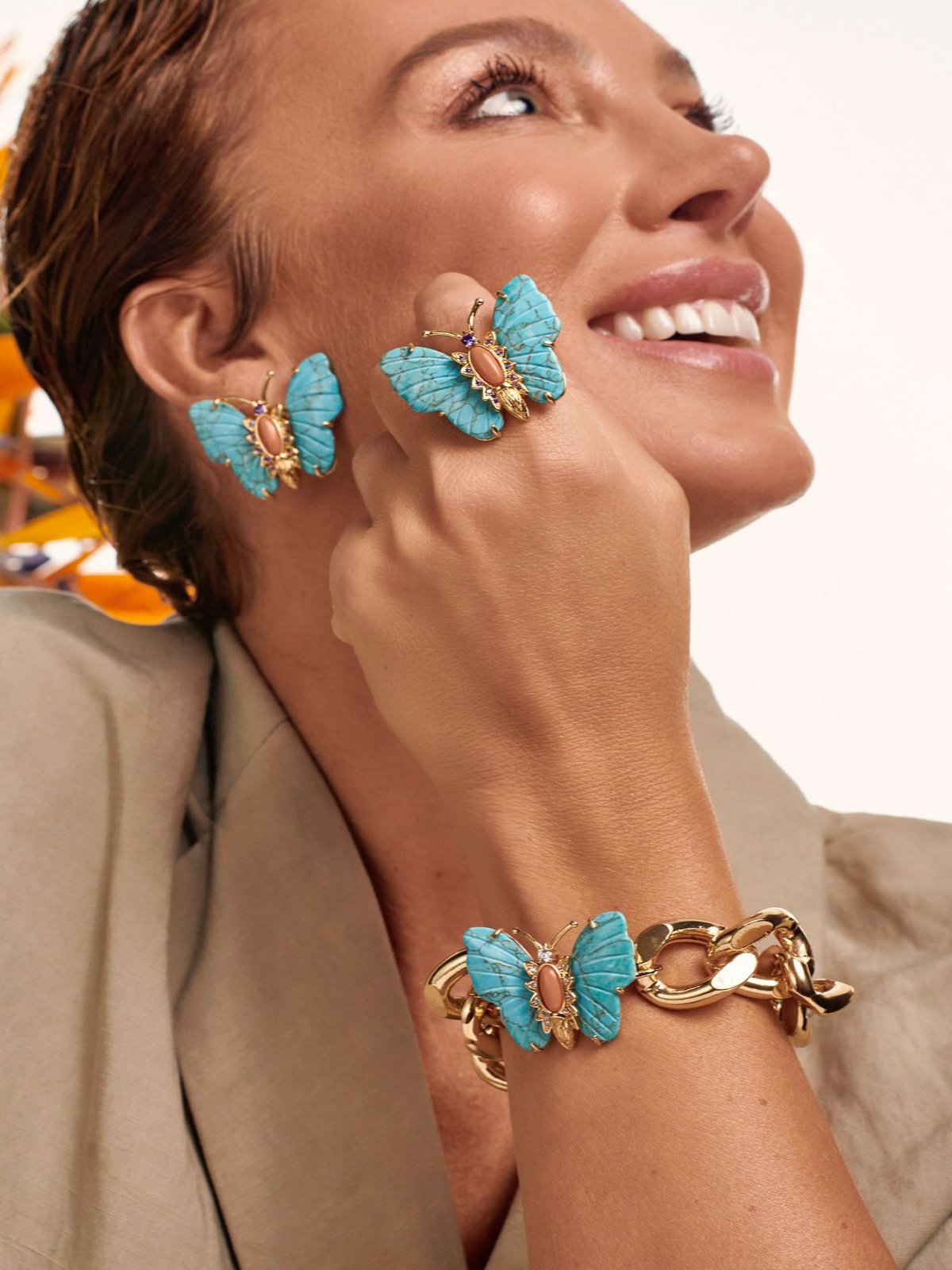 Anel Butterfly Turquesa