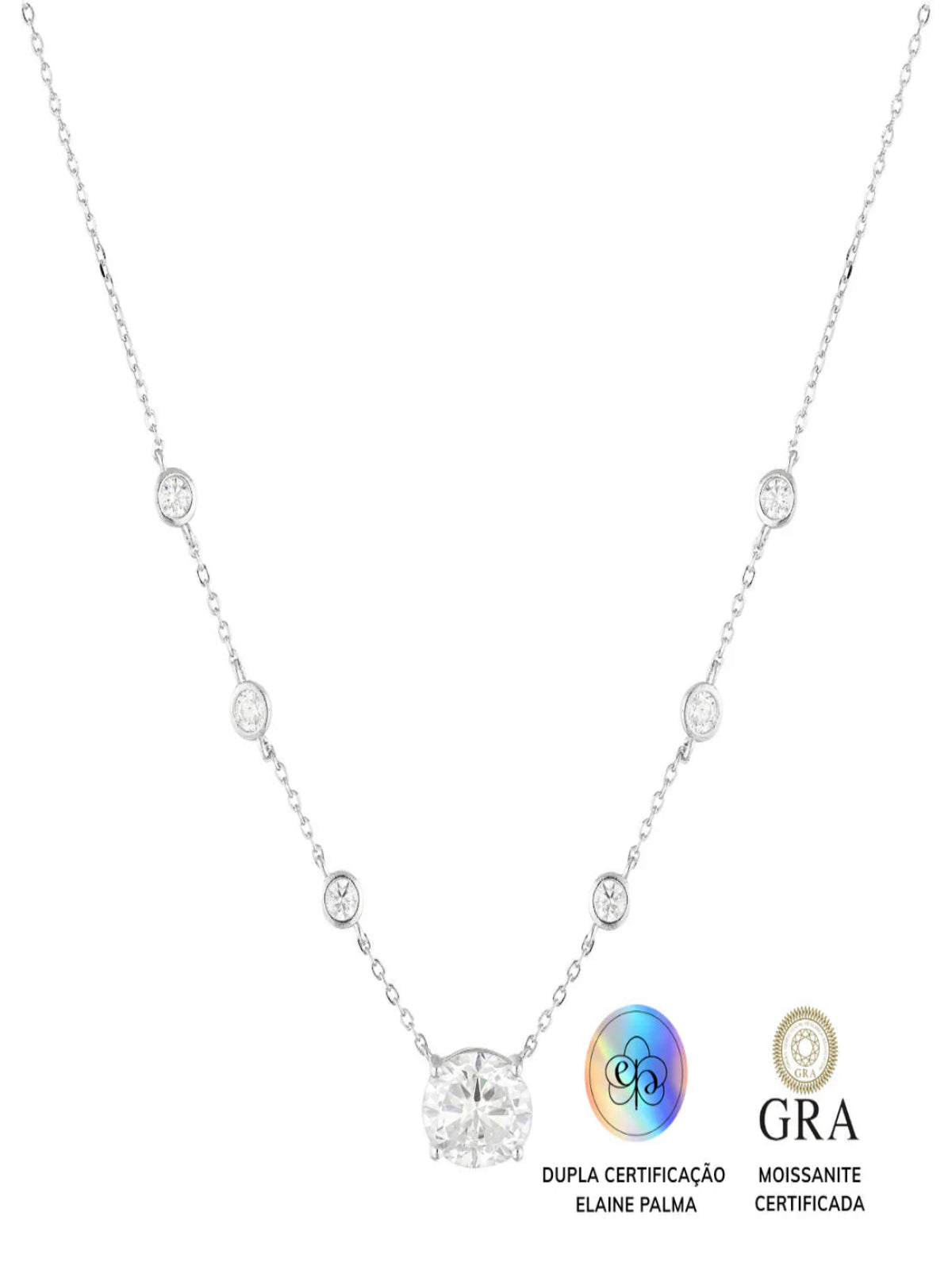 Colar Oval Glam Moissanite 3.7 ct