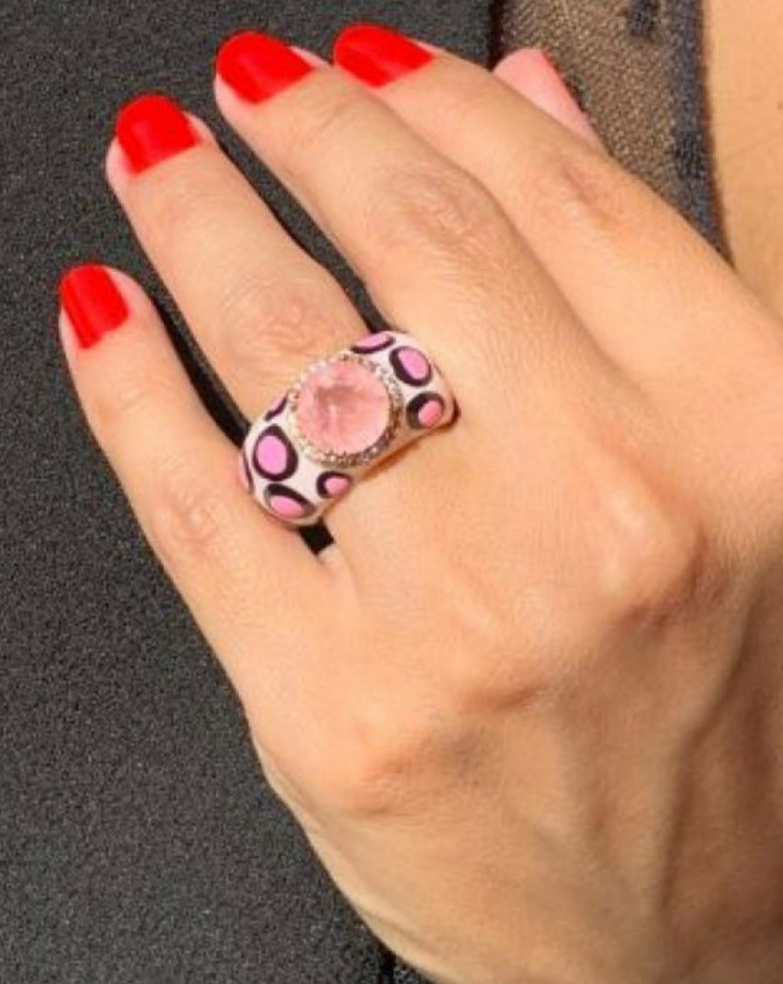 Anel Animal Print Rosa