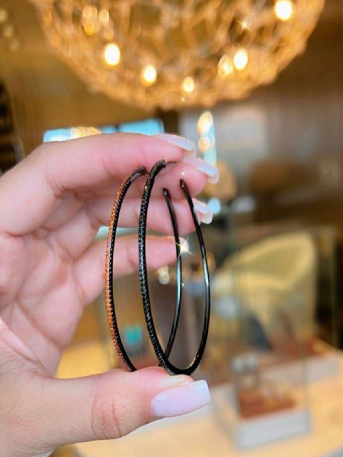 Black Rhodium Hoop Earring