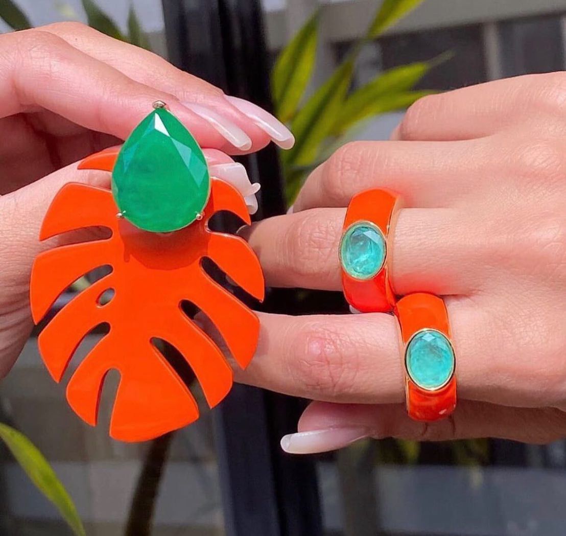 Anel Oval Laranja