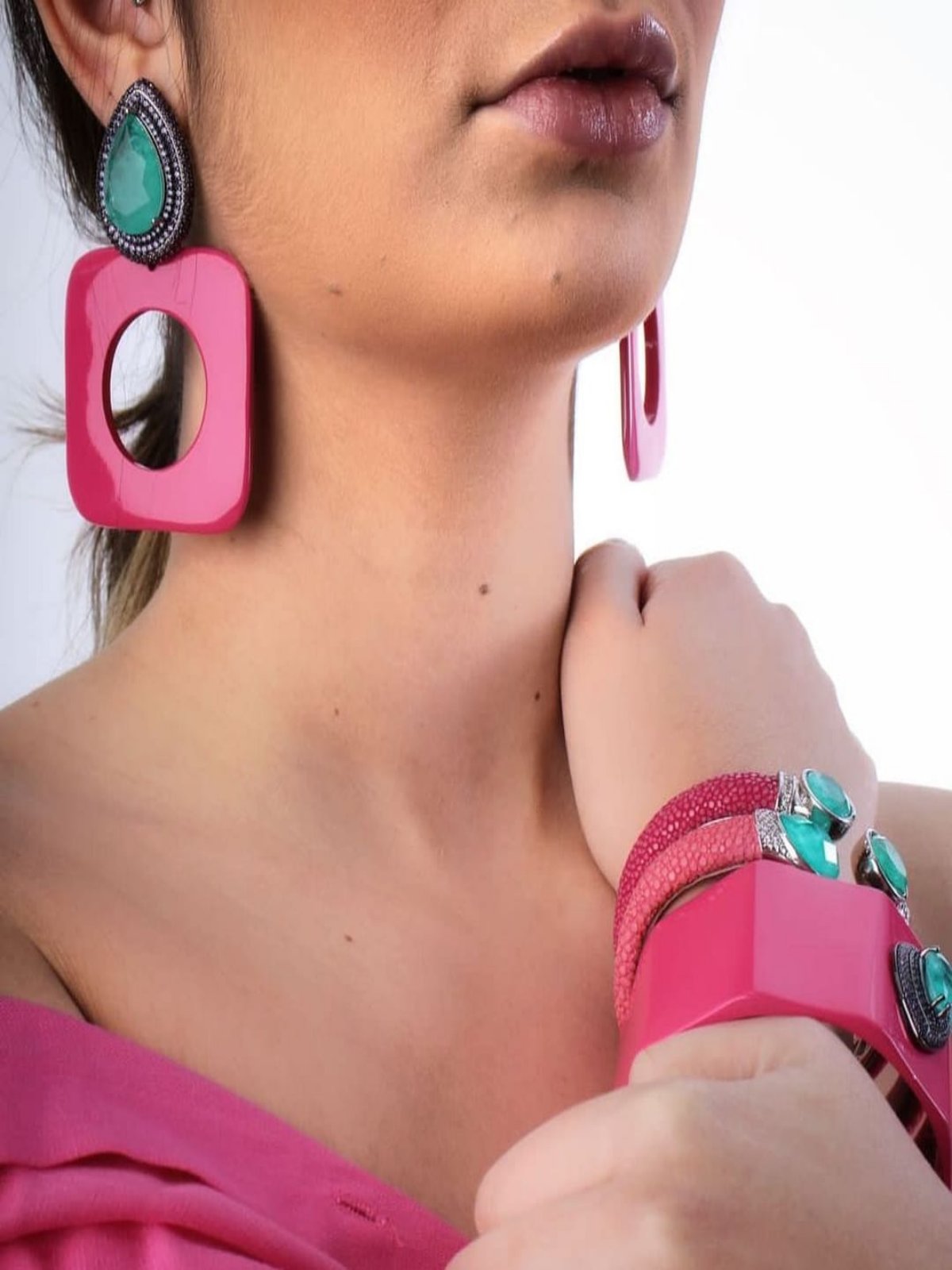 Bracelete Horn Lacquer Rosa