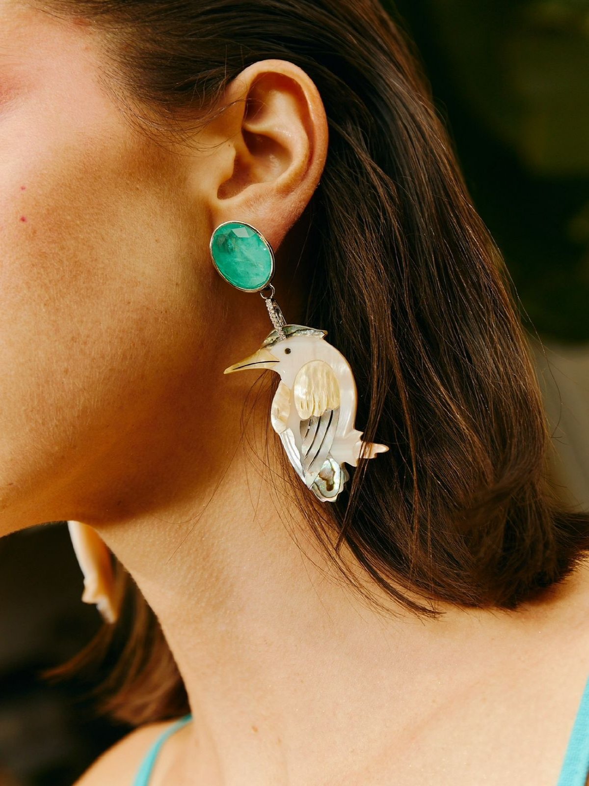 Mother of Pearl Bird Earring