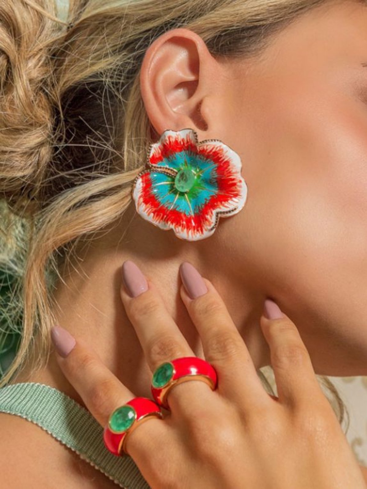 Brinco Camélia Esmaltado