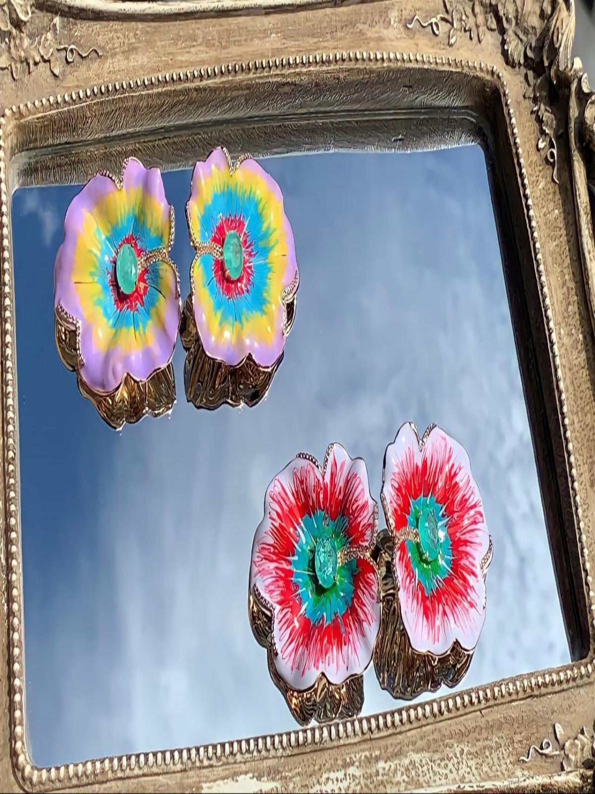 Brinco Camélia Esmaltado