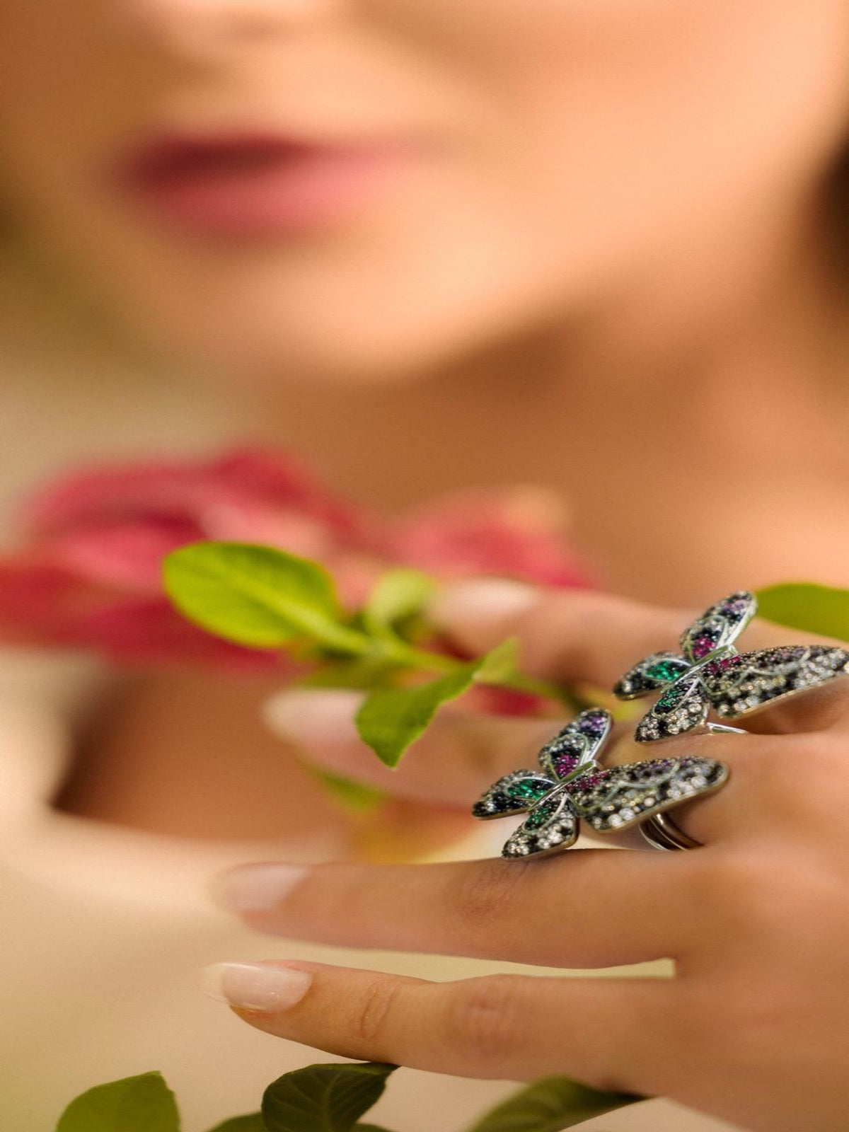 Anel Duo Butterfly Aro Ajustável