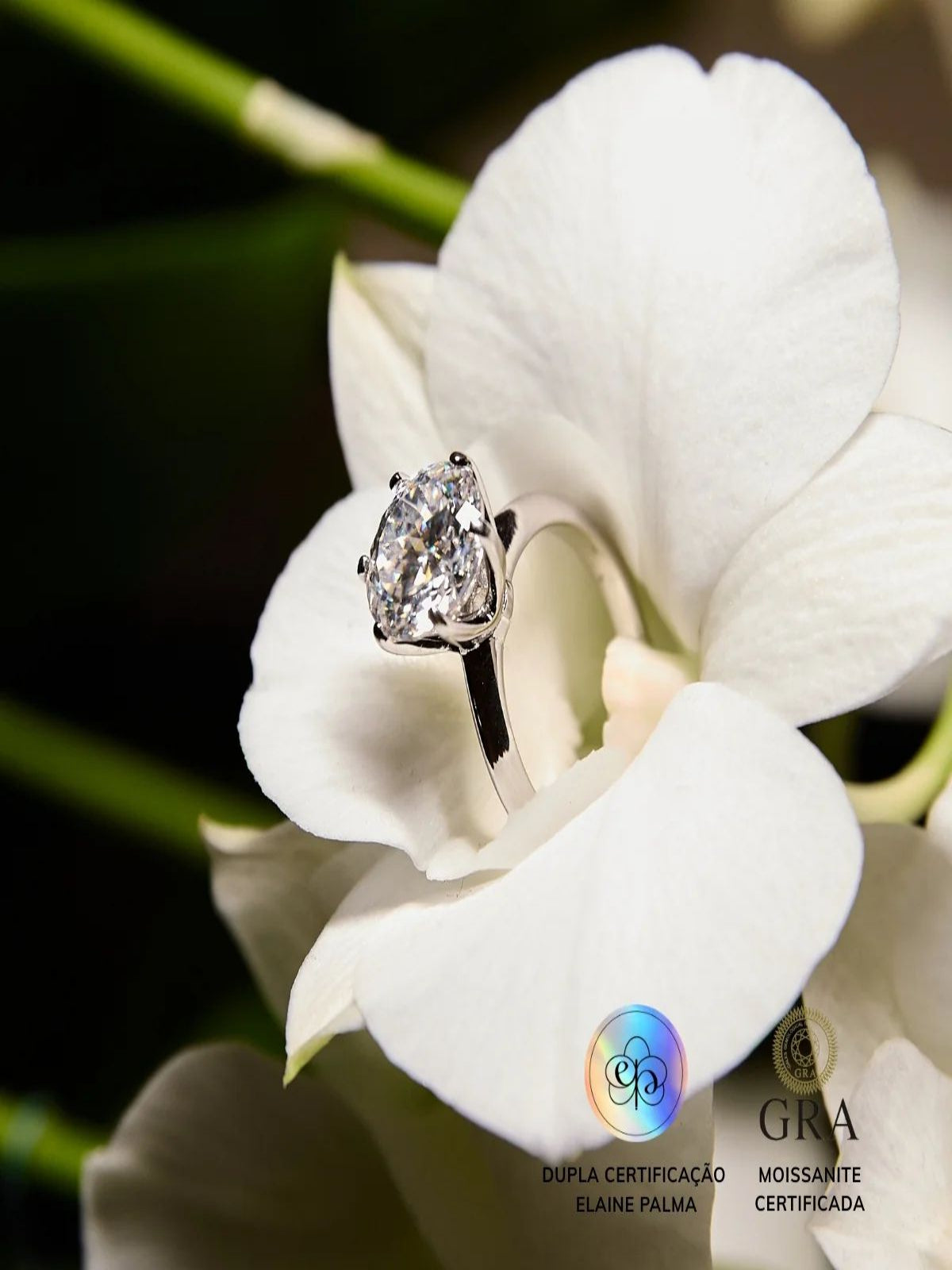 Anel Solitário Glam Soul Moissanite 5 ct