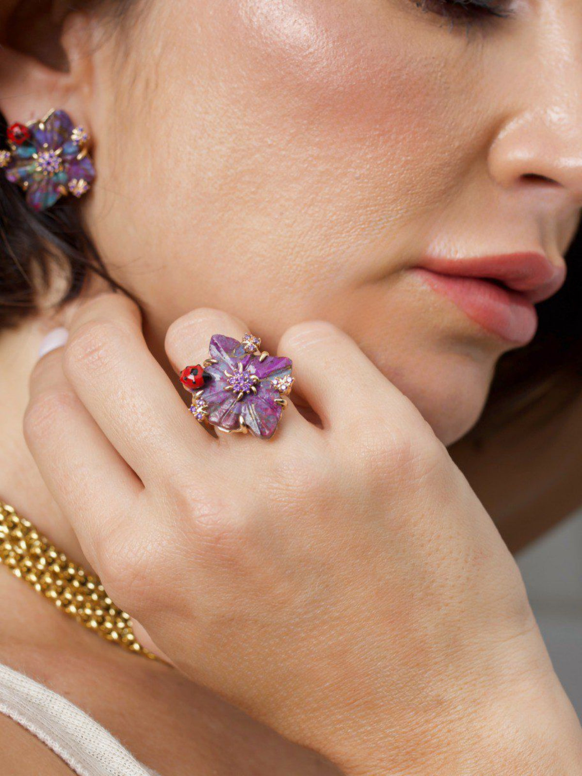 Anel Joaninha Ajustável