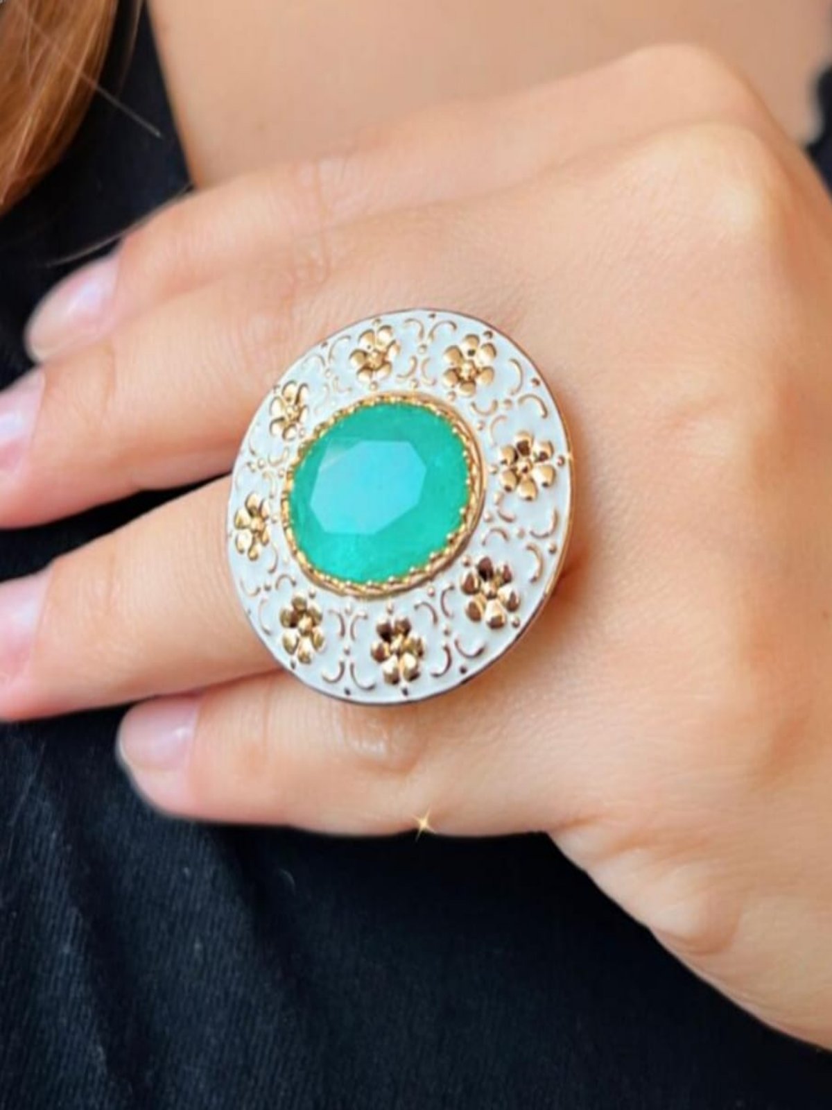 Fusion Oval Enameled Earring