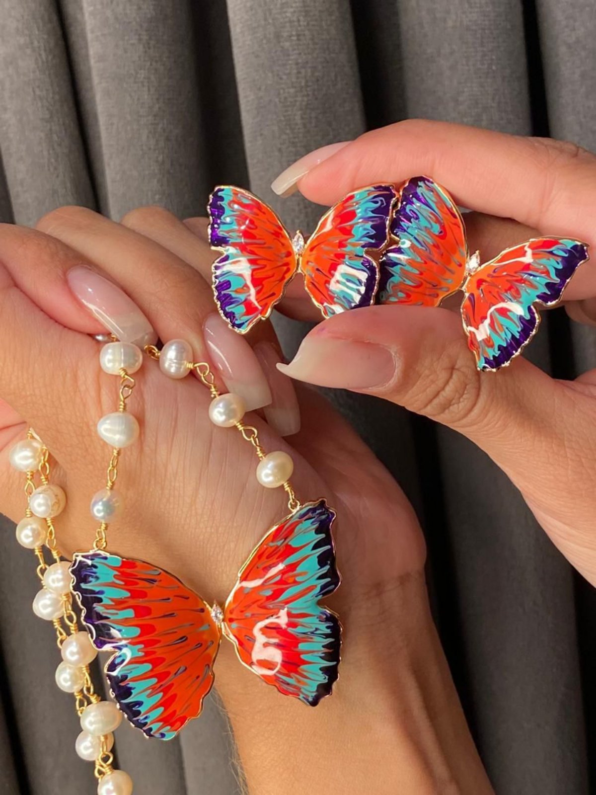 Conjunto Borboleta Pérola