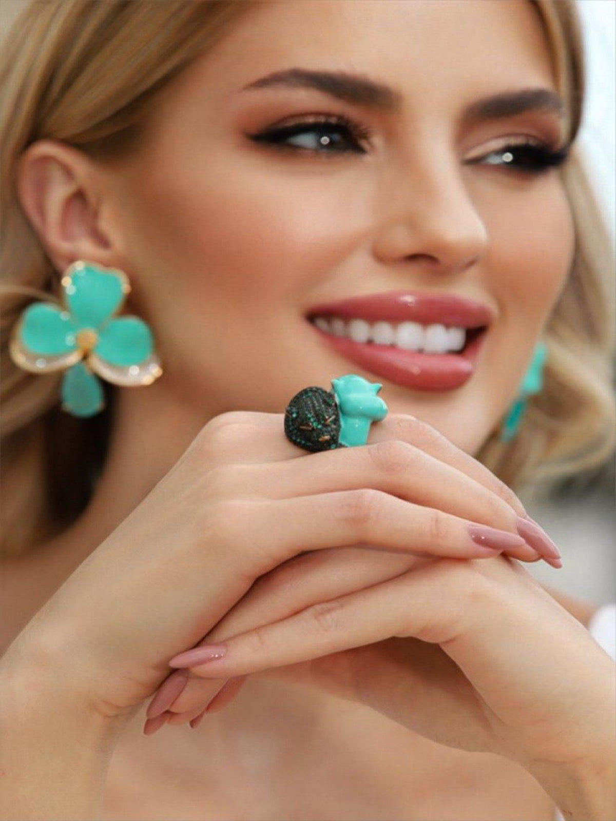 Anel Pantera Duo Esmaltada