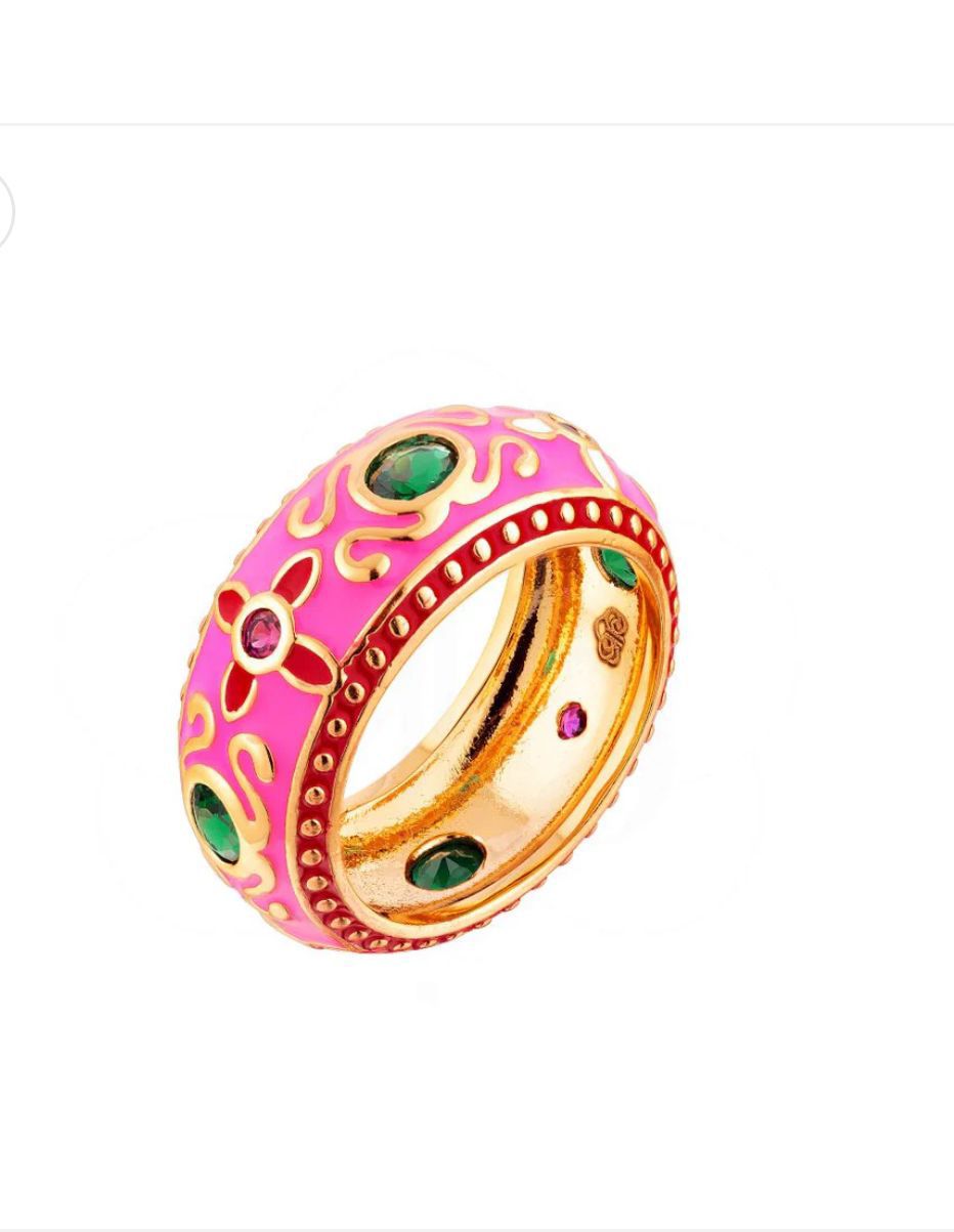 Anel Boho Pink
