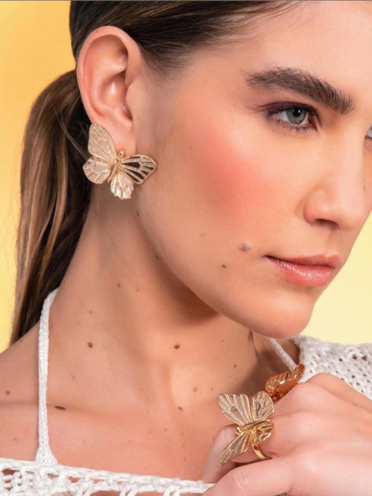 Conjunto Borboleta Dourada